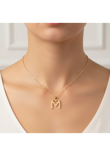 14 Ayar Altın Kolye Ucu Harf M GM6120 1 gr