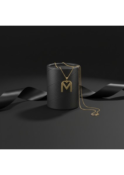 14 Ayar Altın Kolye Ucu Harf M GM6120 1 gr modelleri