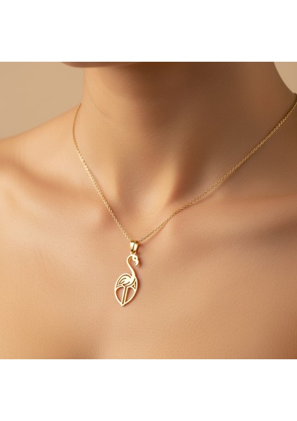 14 Ayar Altın Kolye Ucu Flamingo GM6911 1 gr