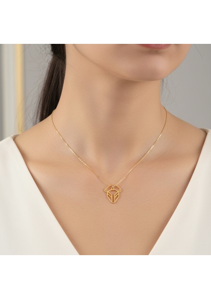 14 Ayar Altın Kolye Ucu Boğa GM8219 1 gr