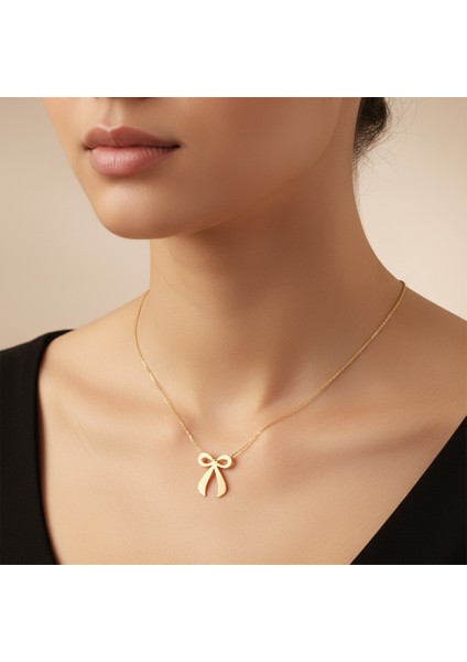 14 Ayar Altın Kolye Ucu Papyon GM6848 1 gr