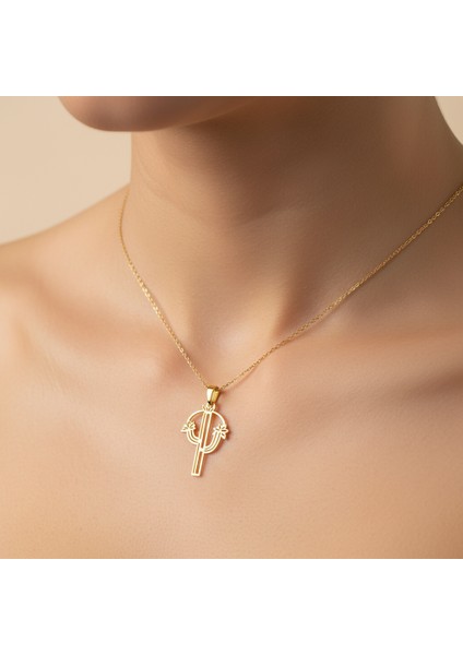 14 Ayar Altın Kolye Ucu Kaktüs GM6838 1 gr