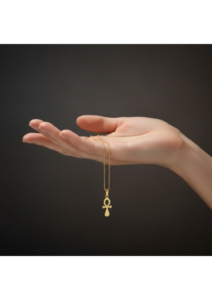 14 Ayar Altın Kolye Ucu Mısır Ankh GM6720 1 gr fiyatları