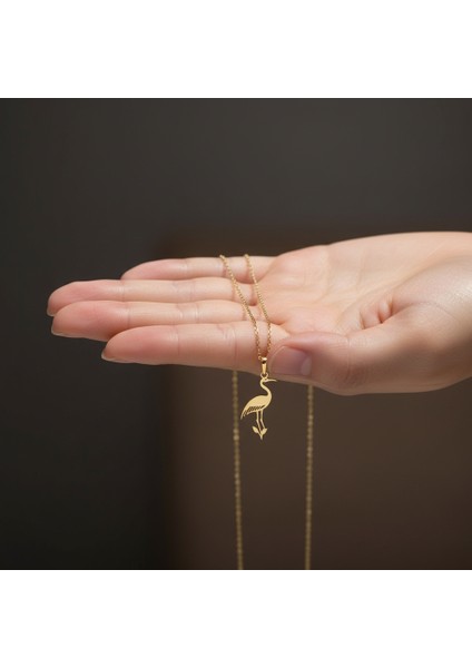 8 Ayar Altın Kolye Ucu Leylek GM8122 1 gr fiyatları