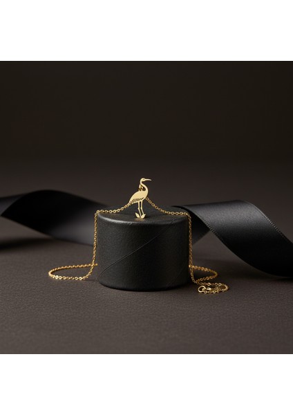 8 Ayar Altın Kolye Ucu Leylek GM8122 1 gr modelleri