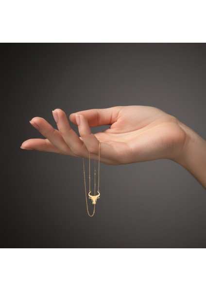 8 Ayar Altın Kolye Ucu Boğa GM8222 1 gr fiyatları