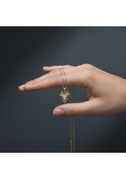 8 Ayar Altın Kolye Ucu Boğa GM8215 0.5 gr fiyatları