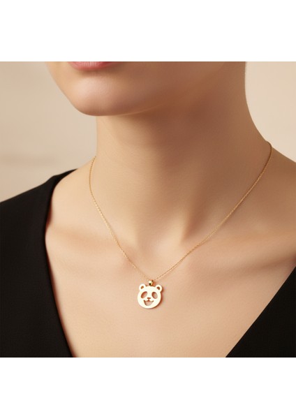 14 Ayar Altın Kolye Ucu Panda GM7728 0.5 gr