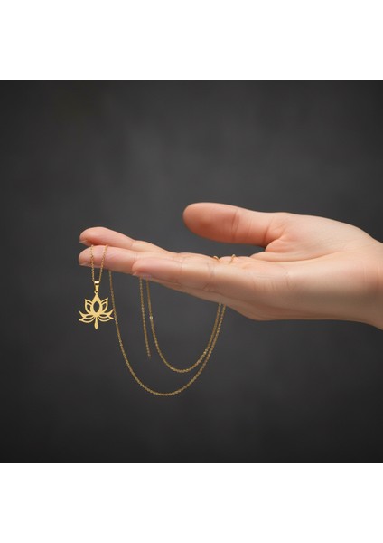 8 Ayar Altın Kolye Ucu Lotus GM7422 1 gr fiyatları