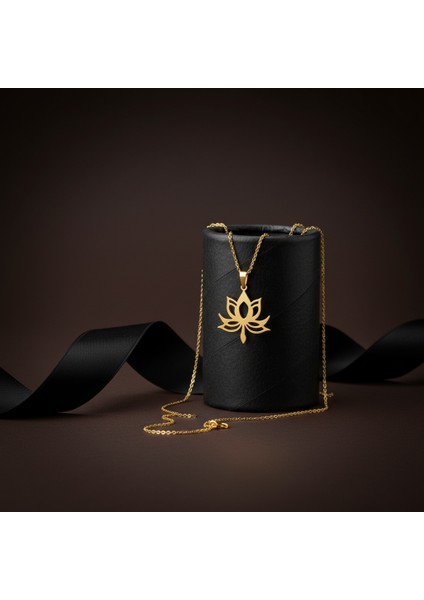 8 Ayar Altın Kolye Ucu Lotus GM7422 1 gr modelleri