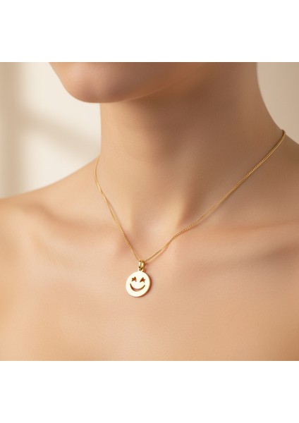 14 Ayar Altın Kolye Ucu Gülen Yüz GM8064 0.5 gr