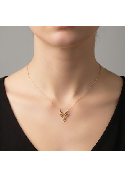 14 Ayar Altın Kolye Ucu Boğa GM5338 0.5 gr