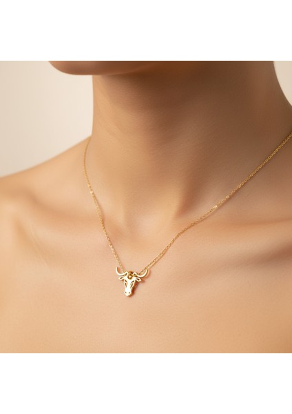 8 Ayar Altın Kolye Ucu Boğa GM8227 1 gr