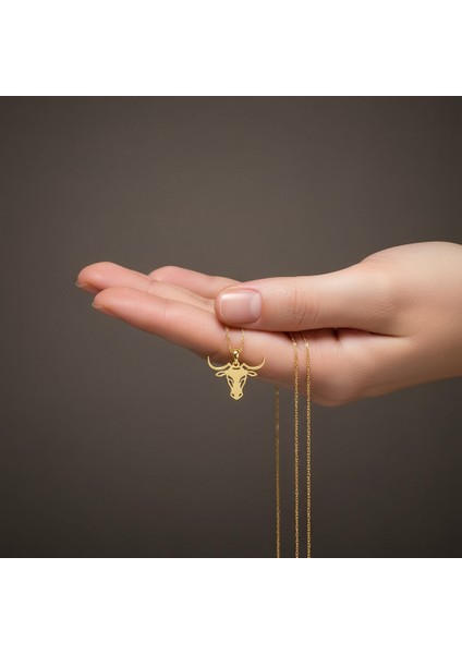 8 Ayar Altın Kolye Ucu Boğa GM8227 1 gr fiyatları