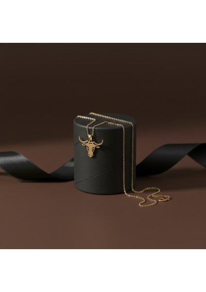 8 Ayar Altın Kolye Ucu Boğa GM8227 1 gr modelleri