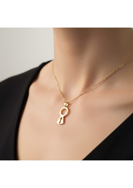 14 Ayar Altın Kolye Ucu Anahtar Deliği GM7259 0.5 gr