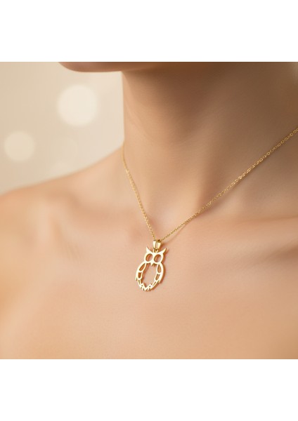 14 Ayar Altın Kolye Ucu Baykuş GM7700 0.5 gr