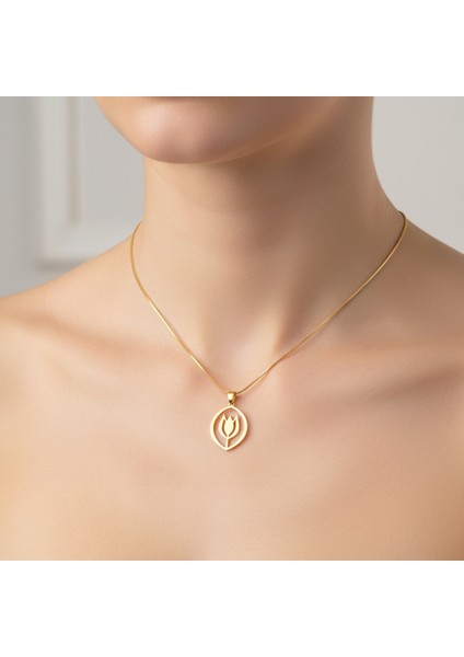 14 Ayar Altın Kolye Ucu Lale GM8352 1 gr