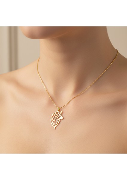 14 Ayar Altın Kolye Ucu Kurt GM8564 1 gr