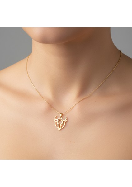 8 Ayar Altın Kolye Ucu Boğa GM8212 0.5 gr