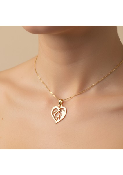 8 Ayar Altın Kolye Ucu Yaprak GM7293 0.5 gr