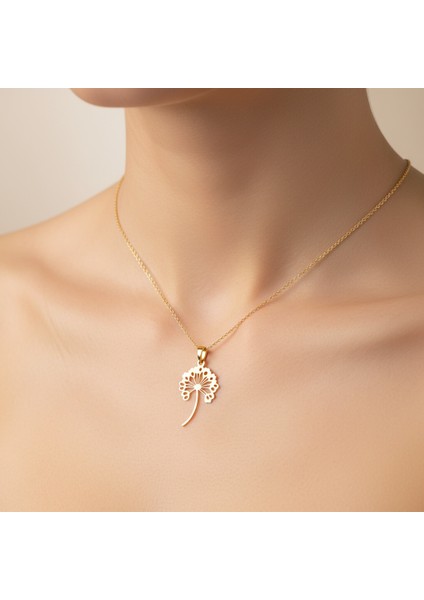 8 Ayar Altın Kolye Ucu Karahindiba GM8809 0.5 gr