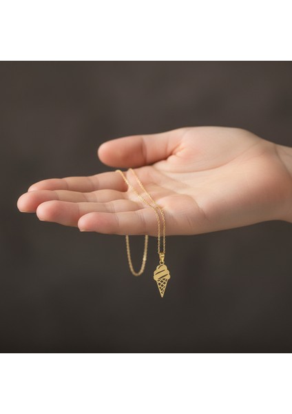 14 Ayar Altın Kolye Ucu Dondurma Külahı GM7197 0.5 gr fiyatları