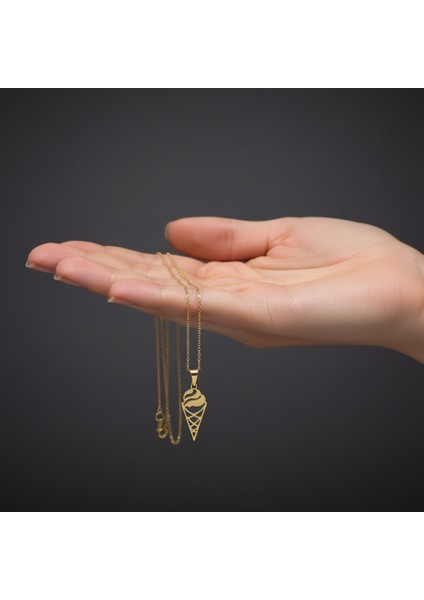 8 Ayar Altın Kolye Ucu Dondurma Külahı GM7191 0.5 gr fiyatları