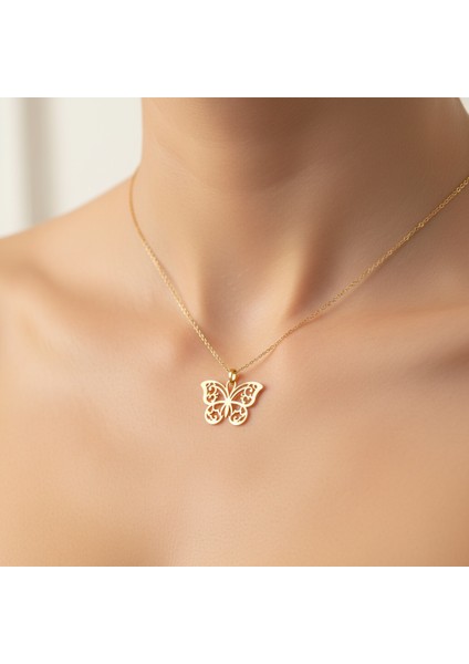 14 Ayar Altın Kolye Ucu Kelebek GM6818 1 gr