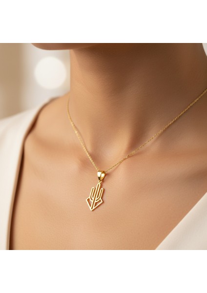 14 Ayar Altın Kolye Ucu Kaktüs GM6840 1 gr