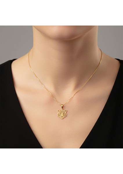 14 Ayar Altın Kolye Ucu Leopar GM7344 1 gr