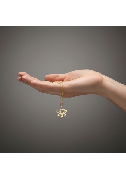 14 Ayar Altın Kolye Ucu Lotus GM7442 0.5 gr fiyatları