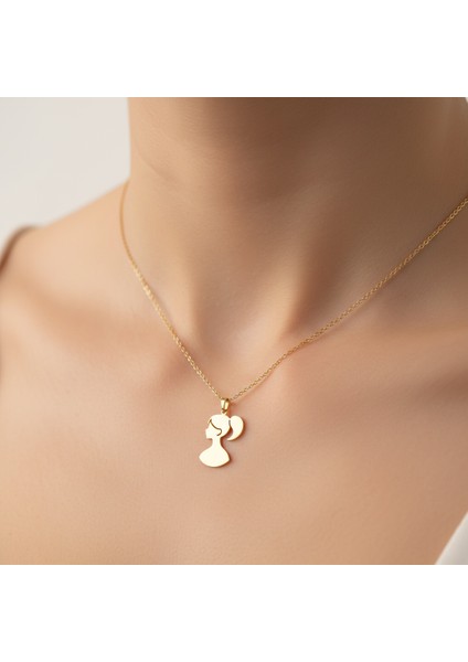 8 Ayar Altın Kolye Ucu Kız GM7034 1 gr
