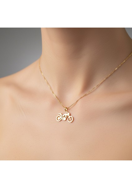 8 Ayar Altın Kolye Ucu Motosiklet GM8650 1 gr