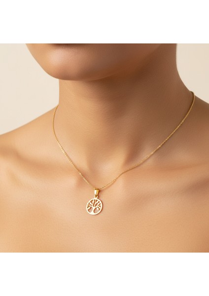 14 Ayar Altın Kolye Ucu Ağaç GM8297 0.5 gr