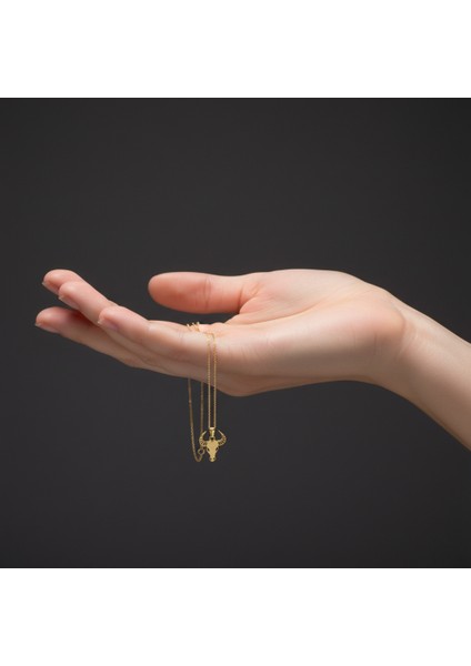 14 Ayar Altın Kolye Ucu Boğa GM8223 0.5 gr fiyatları