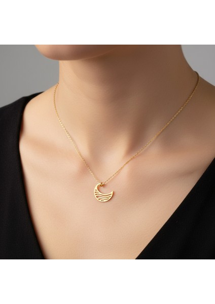 14 Ayar Altın Kolye Ucu Deniz GM7970 0.5 gr