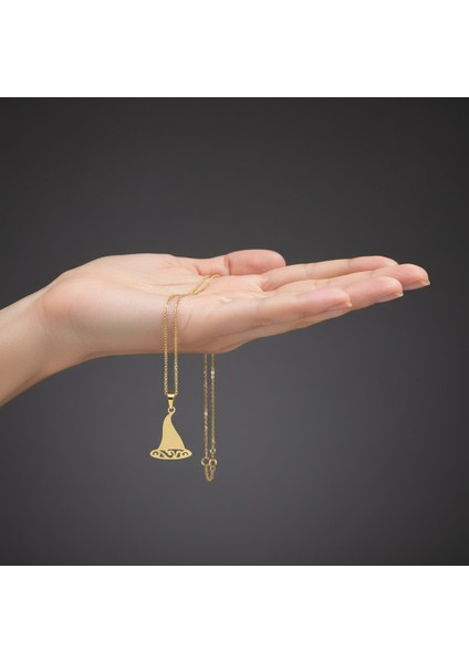 14 Ayar Altın Kolye Ucu Cadı Şapkası GM8498 0.5 gr fiyatları