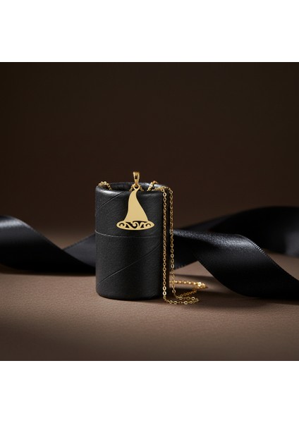 14 Ayar Altın Kolye Ucu Cadı Şapkası GM8498 0.5 gr modelleri