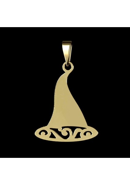 14 Ayar Altın Kolye Ucu Cadı Şapkası GM8498 0.5 gr fırsatları