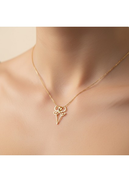 14 Ayar Altın Kolye Ucu Boğa GM8214 0.5 gr