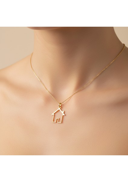 8 Ayar Altın Kolye Ucu Ev GM7180 1 gr
