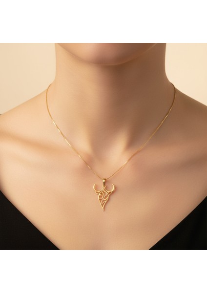 8 Ayar Altın Kolye Ucu Boğa GM8225 0.5 gr