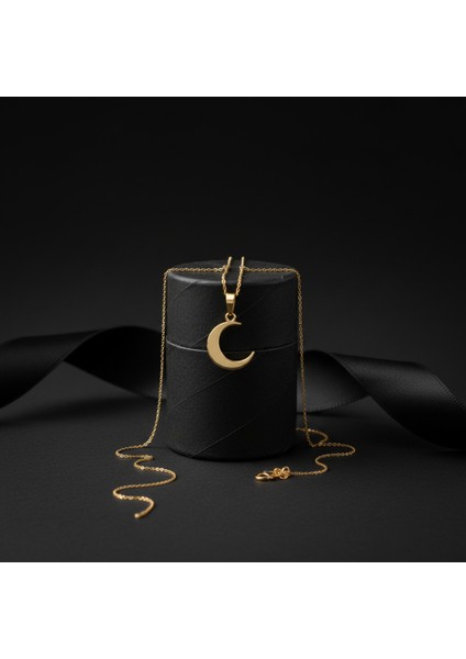 8 Ayar Altın Kolye Ucu Ay GM7539 1 gr modelleri