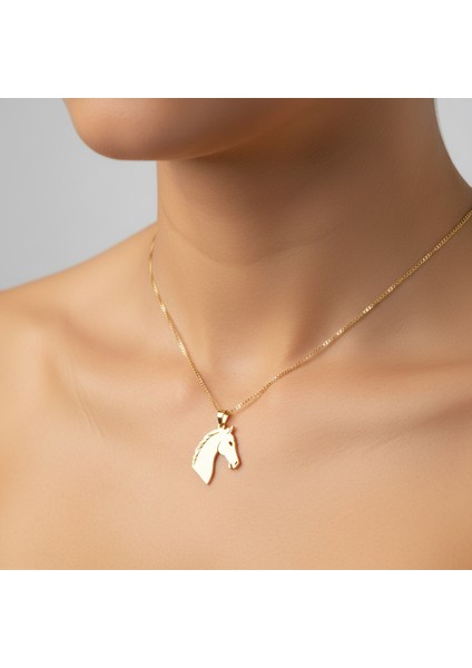 8 Ayar Altın Kolye Ucu At GM7161 1 gr