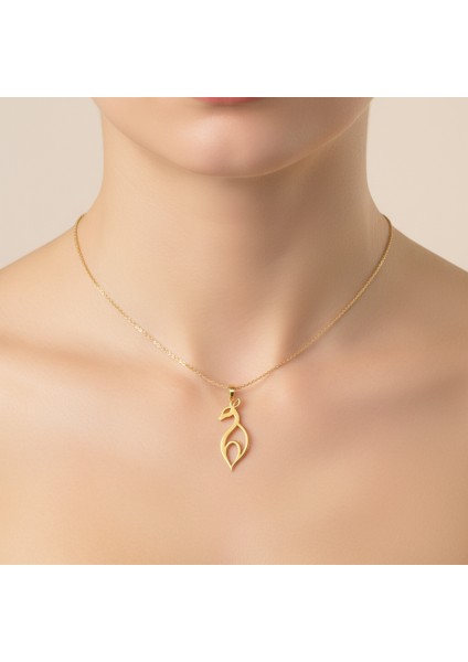 8 Ayar Altın Kolye Ucu Ceren Ya Karaca GM6979 1 gr