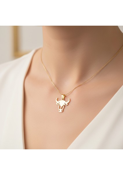 8 Ayar Altın Kolye Ucu Boğa GM6785 0.5 gr