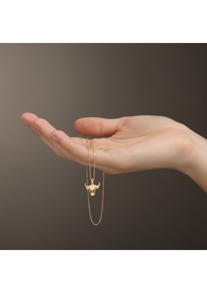 8 Ayar Altın Kolye Ucu Boğa GM6785 0.5 gr fiyatları