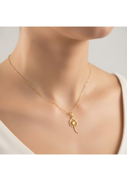 14 Ayar Altın Kolye Ucu Karahindiba GM8824 0.5 gr