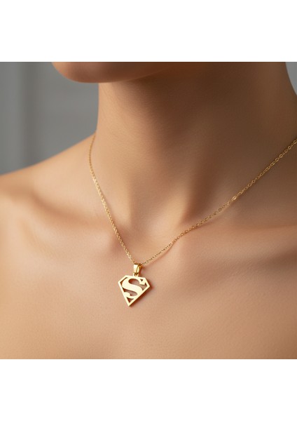 8 Ayar Altın Kolye Ucu Süpermen GM9210 0.5 gr